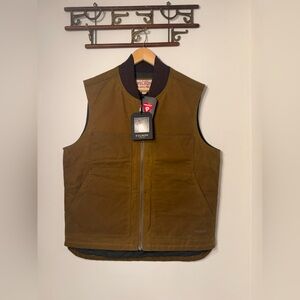 NEWFILSON TIN CLOTH INSULATED WORK VEST DARK TAN Size L